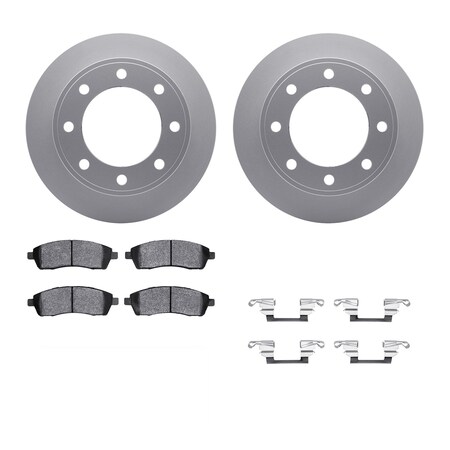Dynamic Friction Co 4312-54048, Geospec Rotors with 3000 Series Ceramic Brake Pads includes Hardware, Silver 4312-54048